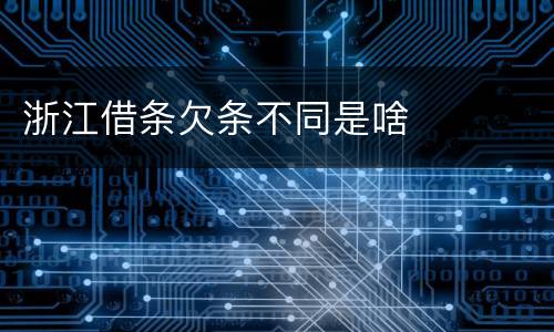 浙江借条欠条不同是啥