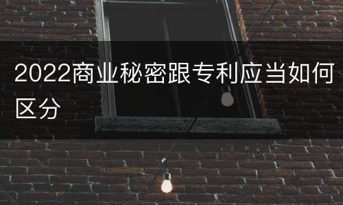 2022商业秘密跟专利应当如何区分