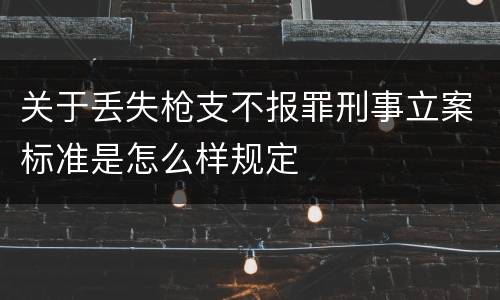 关于丢失枪支不报罪刑事立案标准是怎么样规定