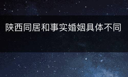 陕西同居和事实婚姻具体不同
