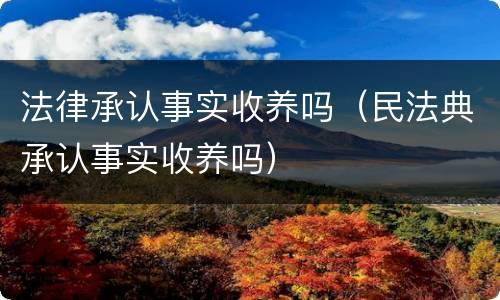 法律承认事实收养吗（民法典承认事实收养吗）