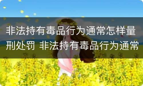 非法持有毒品行为通常怎样量刑处罚 非法持有毒品行为通常怎样量刑处罚的