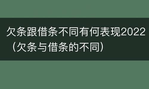 欠条跟借条不同有何表现2022（欠条与借条的不同）
