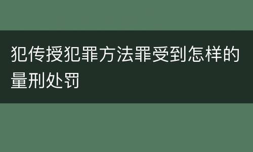 犯传授犯罪方法罪受到怎样的量刑处罚