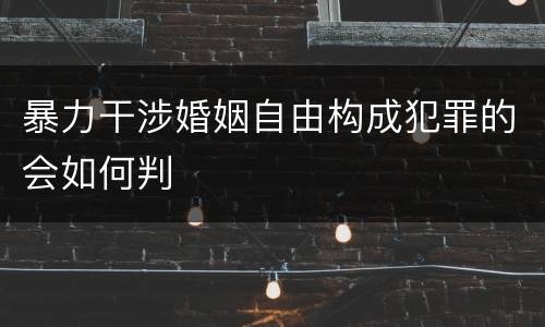 暴力干涉婚姻自由构成犯罪的会如何判