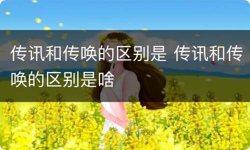 传讯和传唤的区别是 传讯和传唤的区别是啥