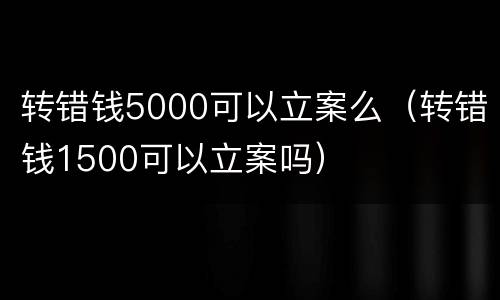 转错钱5000可以立案么（转错钱1500可以立案吗）