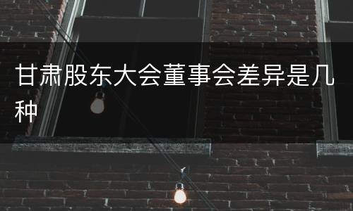 甘肃股东大会董事会差异是几种