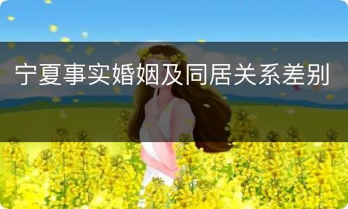 宁夏事实婚姻及同居关系差别