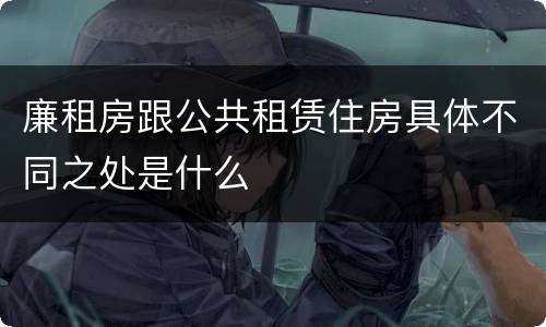 廉租房跟公共租赁住房具体不同之处是什么
