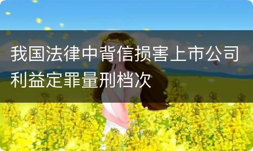 我国法律中背信损害上市公司利益定罪量刑档次