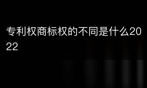 专利权商标权的不同是什么2022