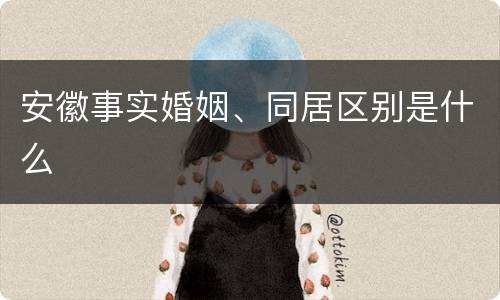安徽事实婚姻、同居区别是什么