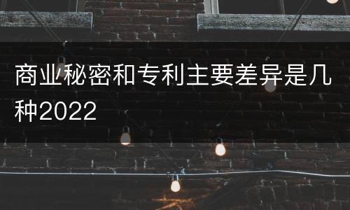 商业秘密和专利主要差异是几种2022