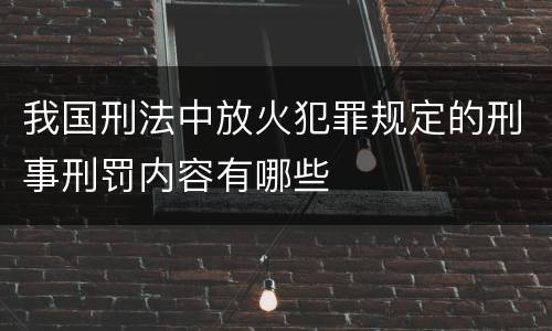我国刑法中放火犯罪规定的刑事刑罚内容有哪些