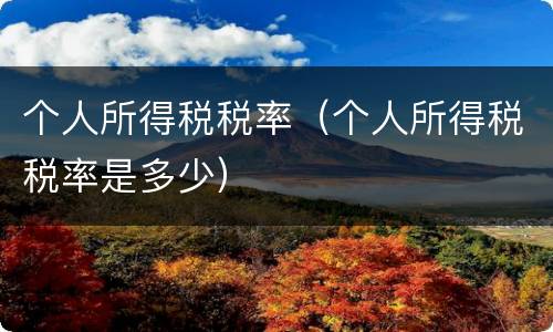 个人所得税税率（个人所得税税率是多少）