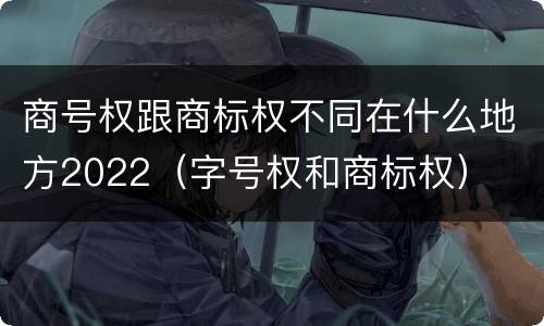 商号权跟商标权不同在什么地方2022（字号权和商标权）