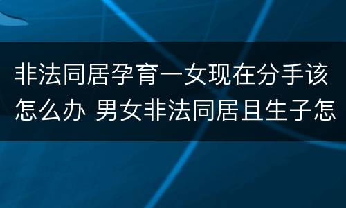 非法同居孕育一女现在分手该怎么办 男女非法同居且生子怎么处理