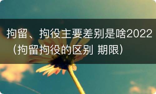拘留、拘役主要差别是啥2022（拘留拘役的区别 期限）