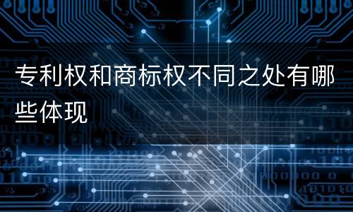 专利权和商标权不同之处有哪些体现