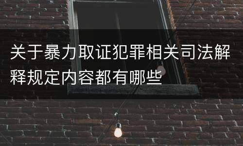 关于暴力取证犯罪相关司法解释规定内容都有哪些