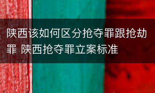 陕西该如何区分抢夺罪跟抢劫罪 陕西抢夺罪立案标准
