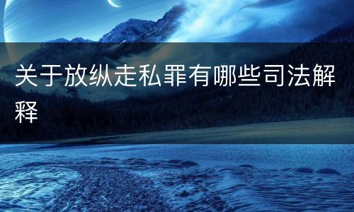 关于放纵走私罪有哪些司法解释