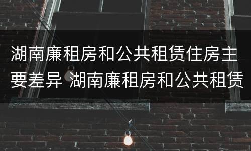 湖南廉租房和公共租赁住房主要差异 湖南廉租房和公共租赁住房主要差异有哪些