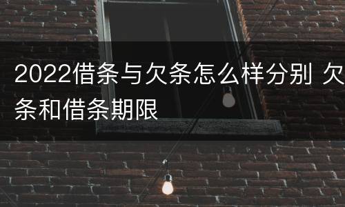 2022借条与欠条怎么样分别 欠条和借条期限