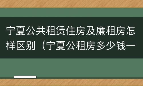 宁夏公共租赁住房及廉租房怎样区别（宁夏公租房多少钱一个月）