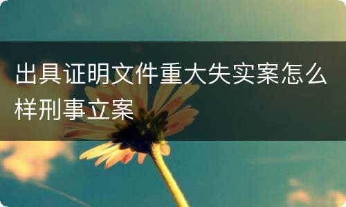 出具证明文件重大失实案怎么样刑事立案