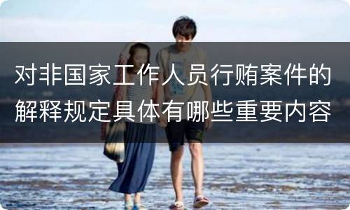 对非国家工作人员行贿案件的解释规定具体有哪些重要内容