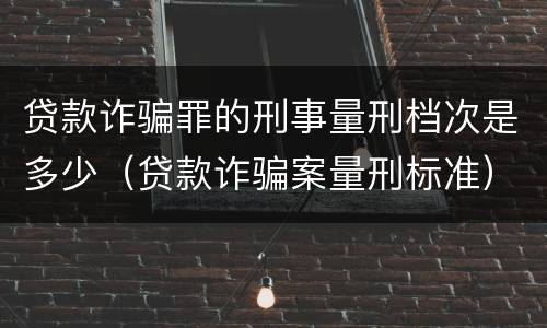 贷款诈骗罪的刑事量刑档次是多少（贷款诈骗案量刑标准）
