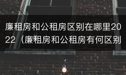 廉租房和公租房区别在哪里2022（廉租房和公租房有何区别）