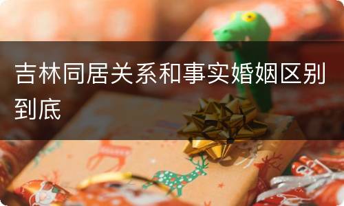 吉林同居关系和事实婚姻区别到底