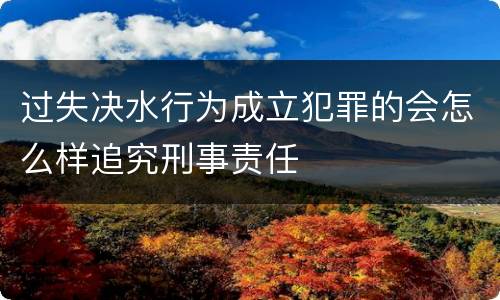 过失决水行为成立犯罪的会怎么样追究刑事责任
