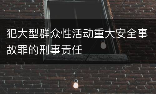 犯大型群众性活动重大安全事故罪的刑事责任
