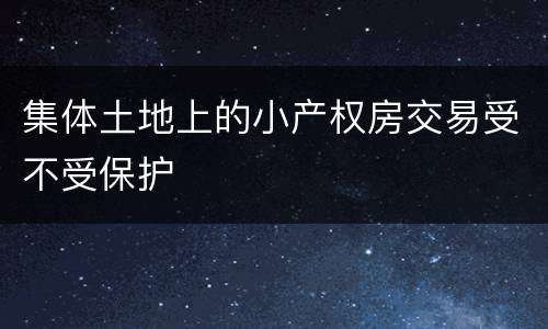 集体土地上的小产权房交易受不受保护