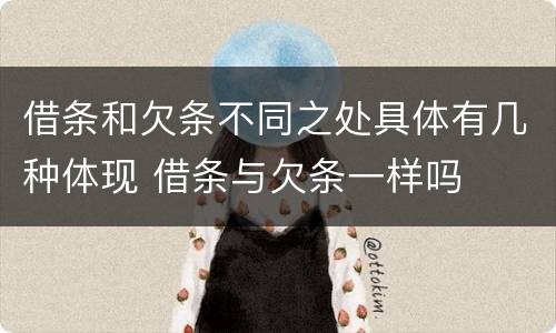 借条和欠条不同之处具体有几种体现 借条与欠条一样吗