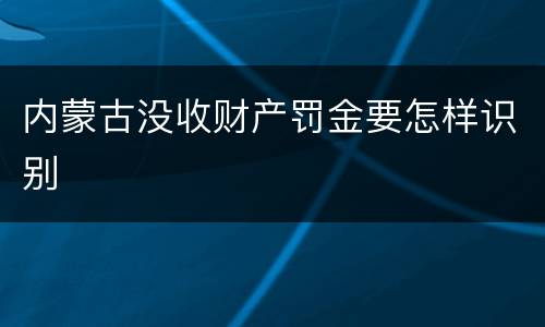 内蒙古没收财产罚金要怎样识别