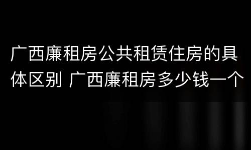 广西廉租房公共租赁住房的具体区别 广西廉租房多少钱一个月