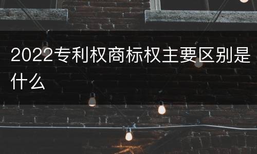 2022专利权商标权主要区别是什么