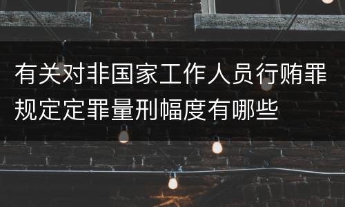 有关对非国家工作人员行贿罪规定定罪量刑幅度有哪些