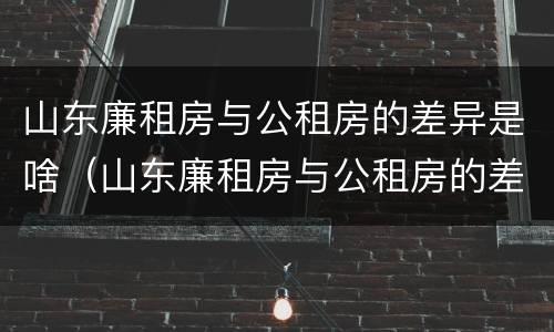 山东廉租房与公租房的差异是啥（山东廉租房与公租房的差异是啥意思）