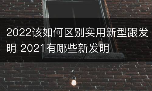 2022该如何区别实用新型跟发明 2021有哪些新发明