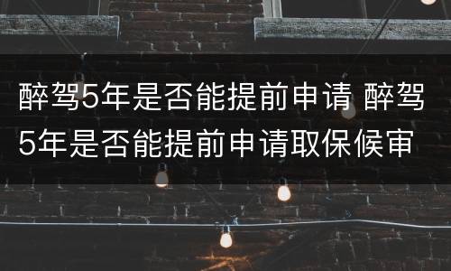 醉驾5年是否能提前申请 醉驾5年是否能提前申请取保候审