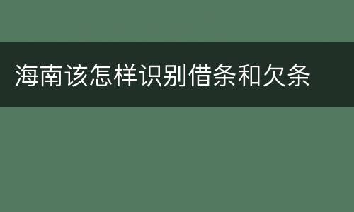 海南该怎样识别借条和欠条