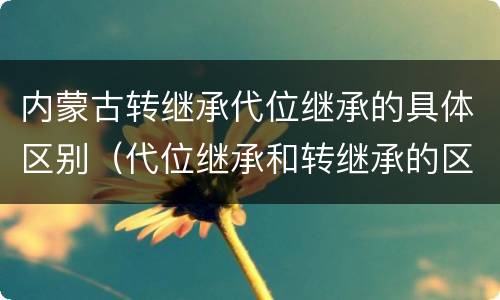 内蒙古转继承代位继承的具体区别（代位继承和转继承的区别和联系）
