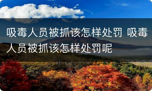吸毒人员被抓该怎样处罚 吸毒人员被抓该怎样处罚呢
