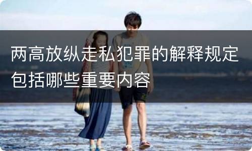 两高放纵走私犯罪的解释规定包括哪些重要内容